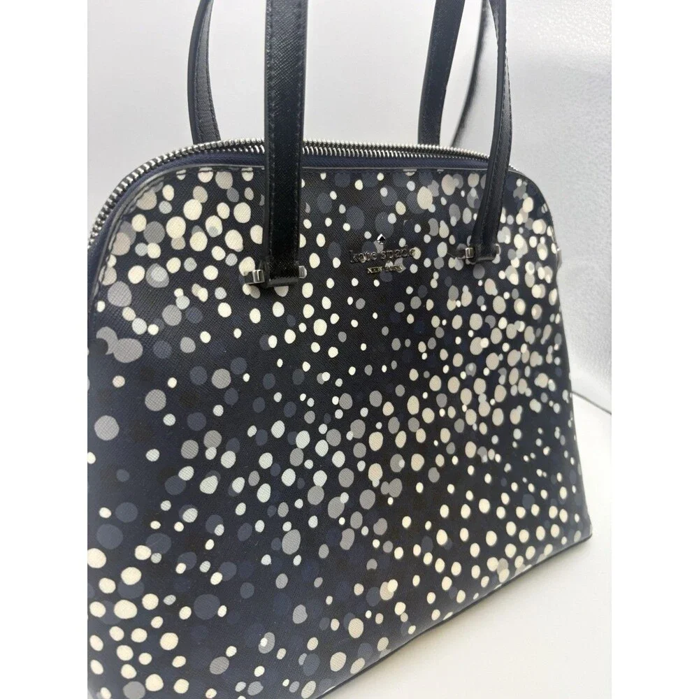 KATE SPADE MAISE SAIREE DOT DOMED LEATHER SATCHEL PURSE BAG